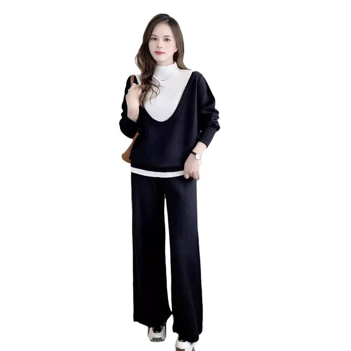 Femme lag-pullover og løse bukser sæt Stilla