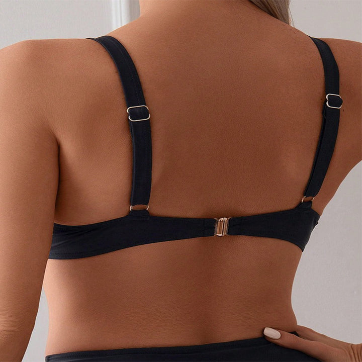 Dame Højskåret Bikini med elegant snit og modeaccentuer Skovae
