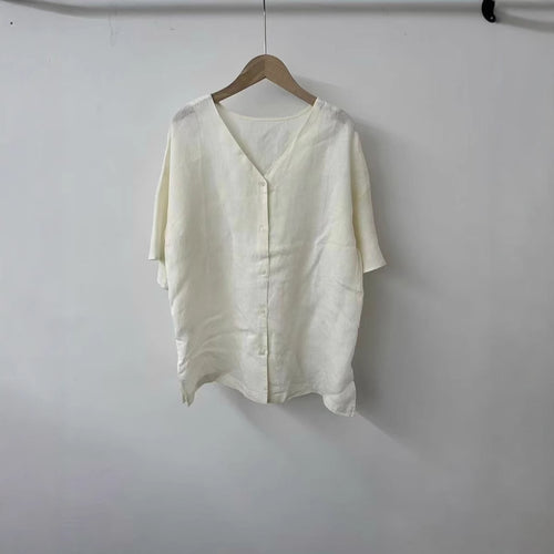 Femme Relaxed Fit Button-Up Linned skjorte Stilla