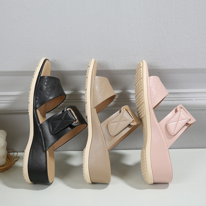 Dame komfort-sandaler med justerbar rem og dämpende sål Stilla