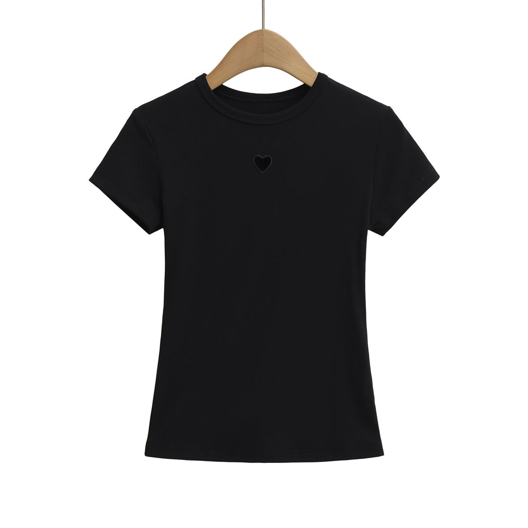 Dame T-shirt med hjerteudskæring og komfortabel pasform Stilla