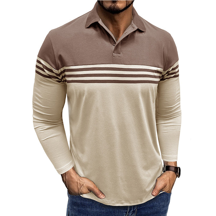 Herrer polo-shirt med moderigtig stribemønster Stilla