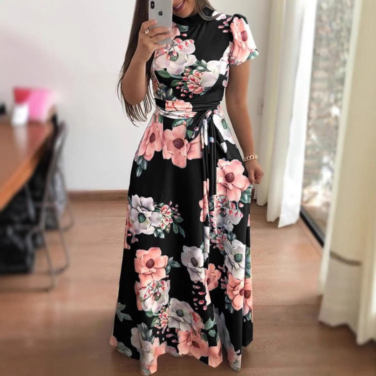 Dame maxikjole med blomsterdesign Stilla