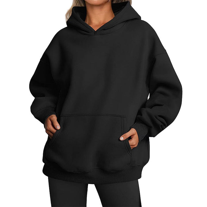 Kvinders oversized hoodie med praktiske kængurulommer og blød indvendig foring Skovae