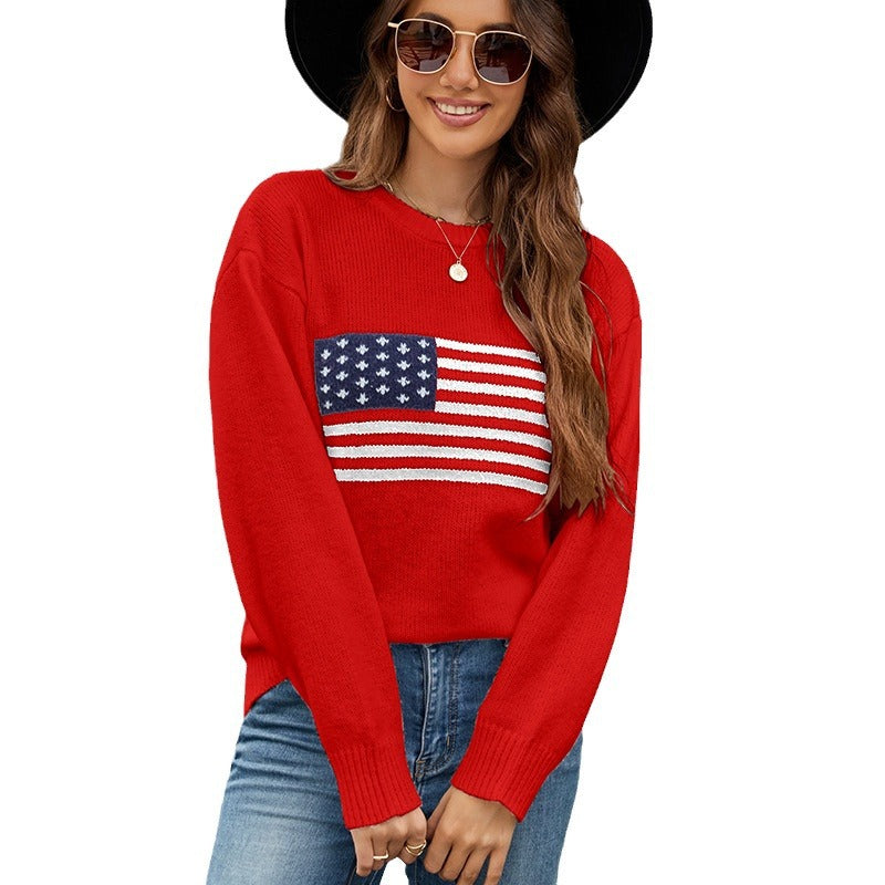 Dame sweater med Californisk flag design og afslappet snit Stilla