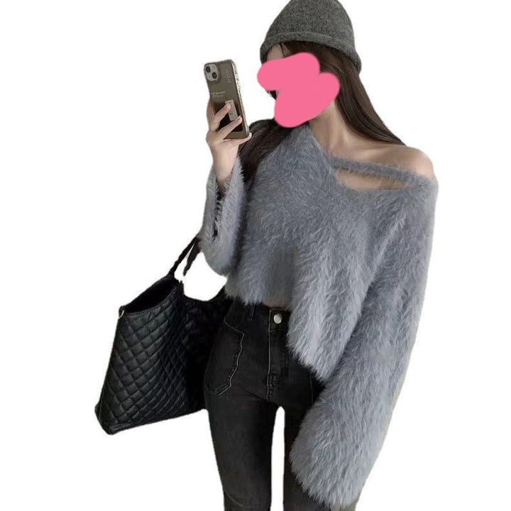 Femme Soft Fluffy Knit Pullover Sweater Stilla