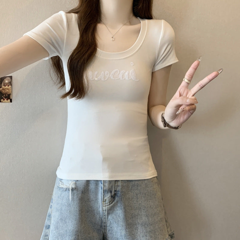 Femme Kortærmet Scoop Neck Logo T-Shirt Stilla