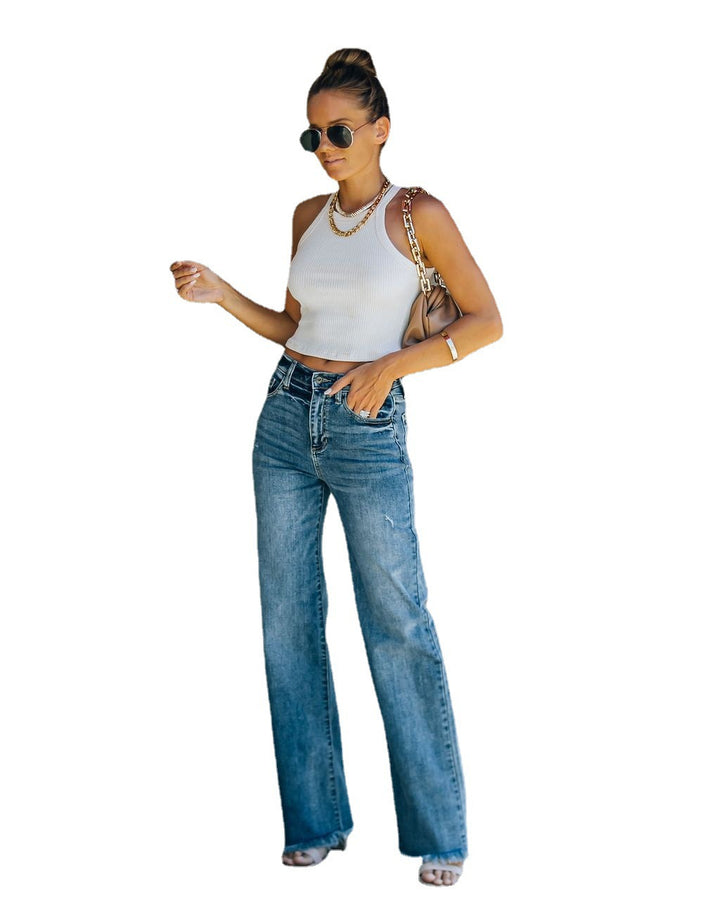 Femme Høj talje A-formet Denim-bukser Stilla