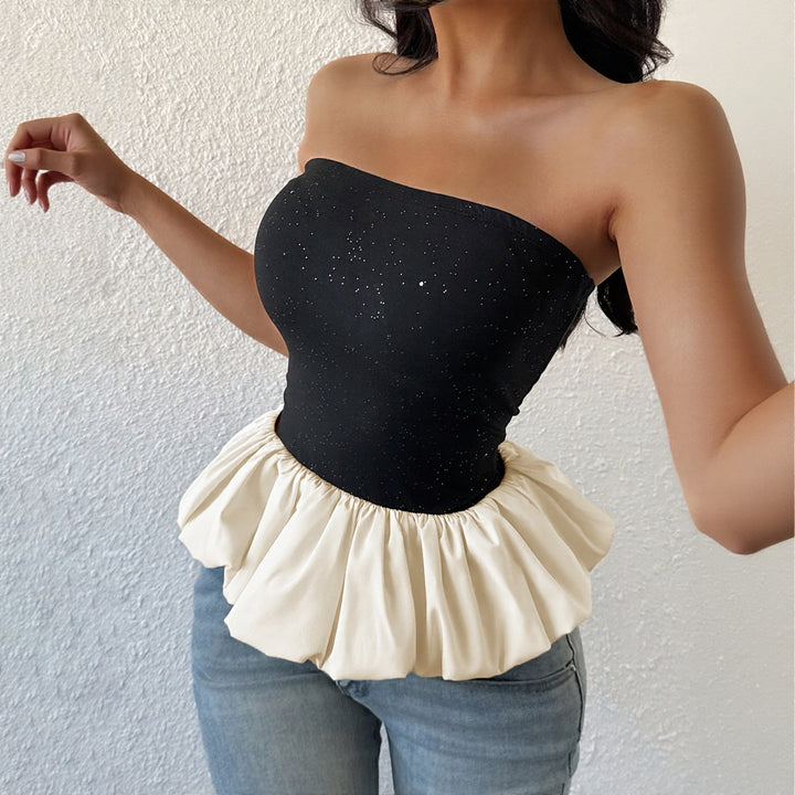 Femme Strapless Rynk Peplum Top Stilla