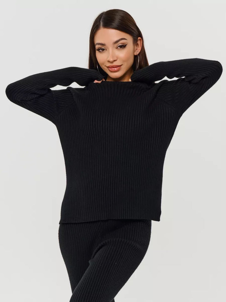 Dame Behagelig Ribstrikket Pullover Stilla