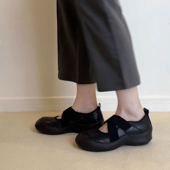 Dame mode Slingback-sko med robust sålprofil og justerbar rem Stilla