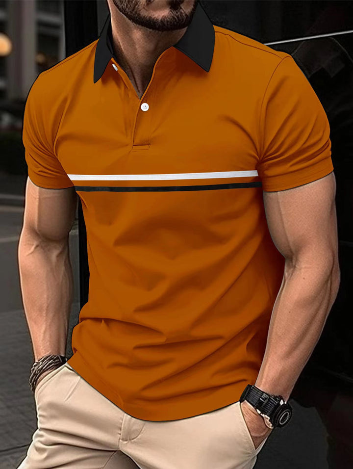 Herrer Stilfuld Stribet Sport Polo-Shirt Stilla