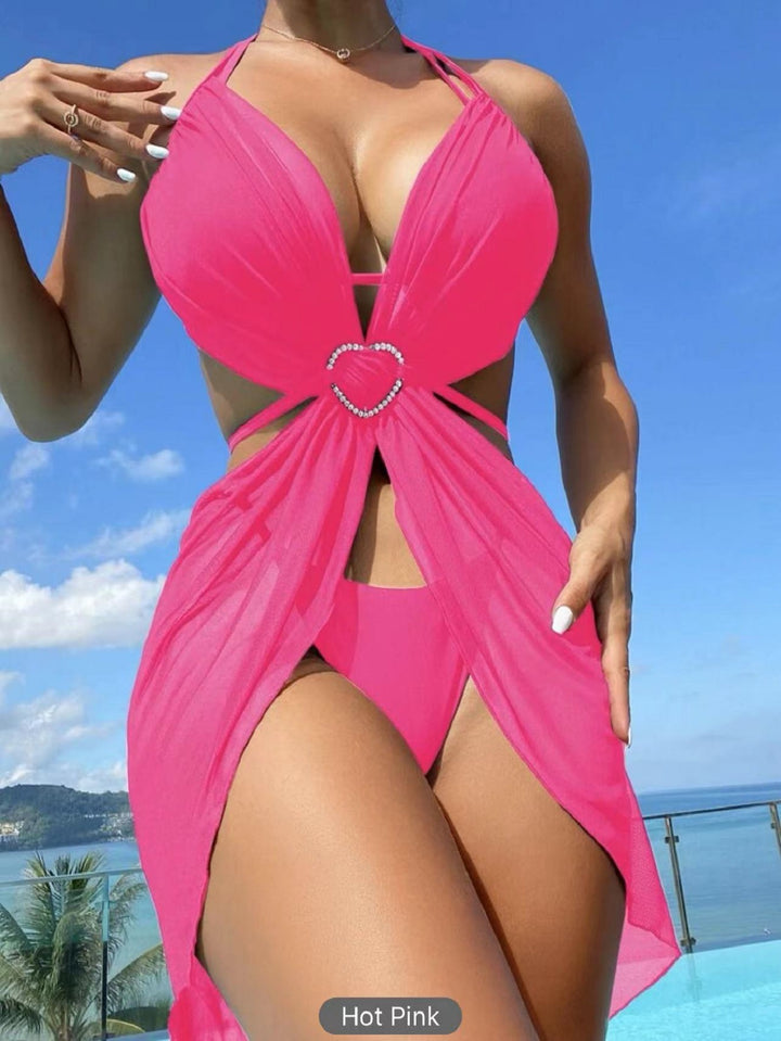 Dame Bikini-sæt med ekstravagante udskæringsdetaljer og funkende hjertebesætning Stilla