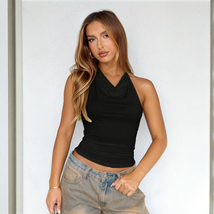 Dame Cowl Neck Rüschenshirt Stilla