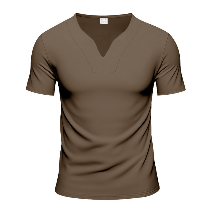 Herrer Sportslig V-Uden V-hals T-shirt i åndbart materiale Stilla
