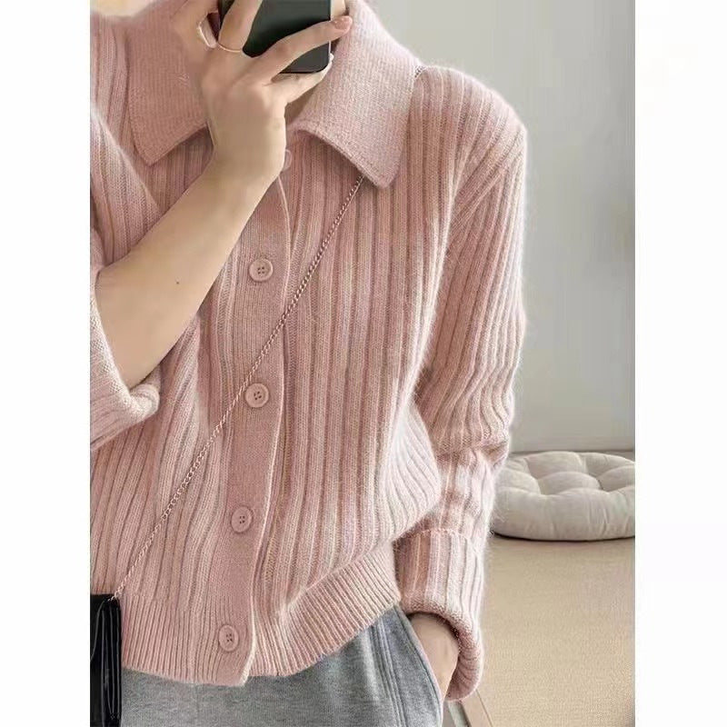 Femme Struktureret Rib Strikcardigan Stilla