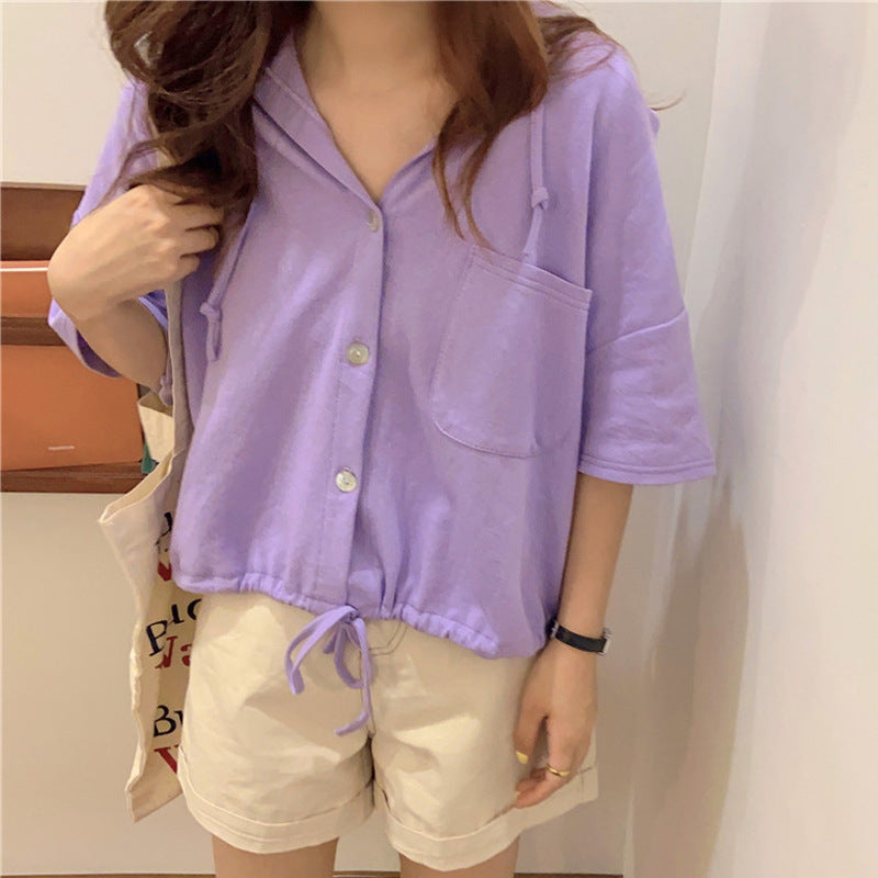 Dame Relaxed Fit Button-Up Bluse i blødt stof Stilla