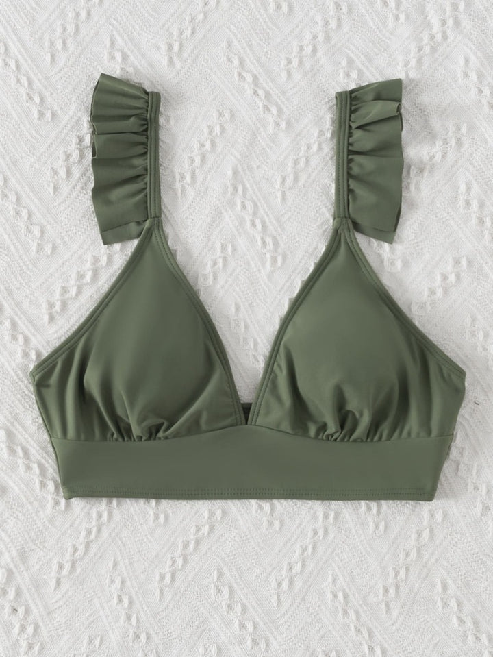 Dame trekant bikini top med flæse detaljer Skovae