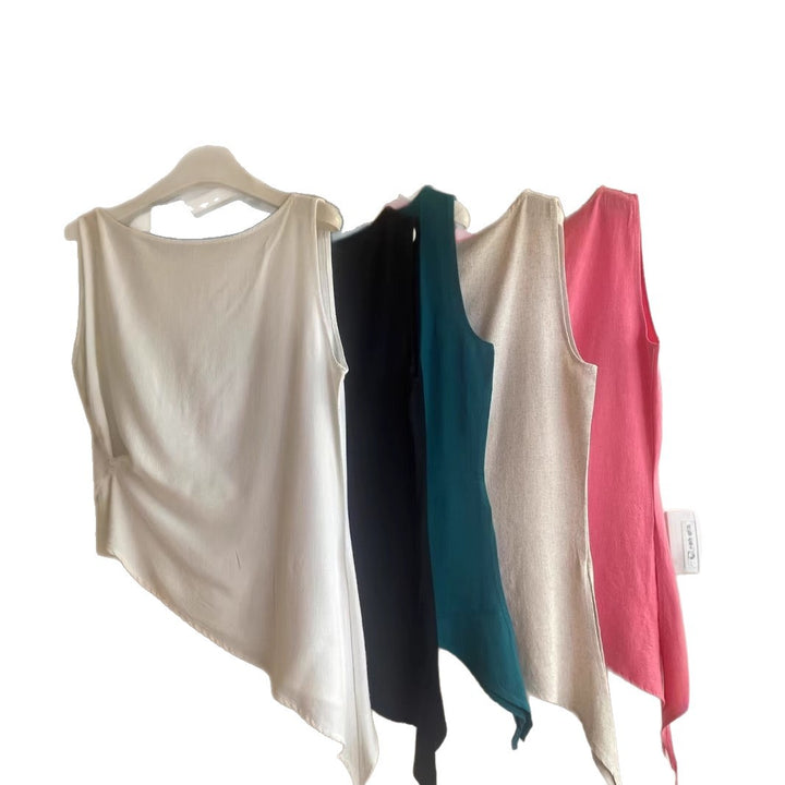 Femme Asymmetrisk Design Top Stilla