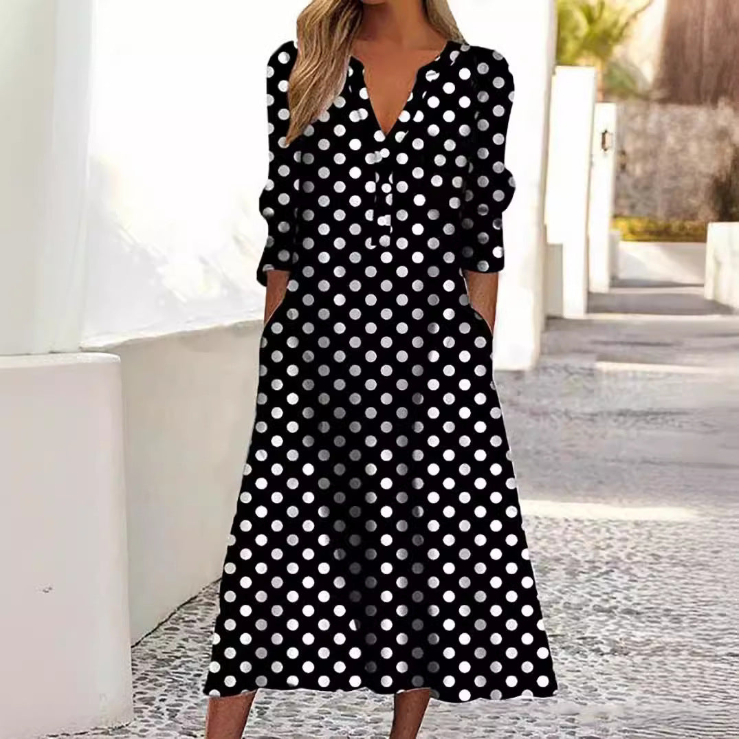Dame Midikjole med elegant mønster Stilla