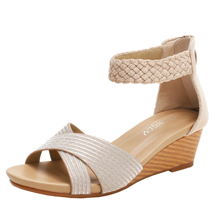 Dame Wedge-sandaler med moderne remdesign og elastisk overmateriale Stilla