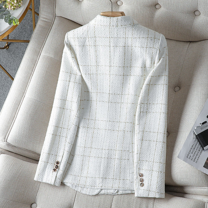 Stilla | Blazer Taljeret Pasform Struktureret Tweed Dobbeltknappet med Knapper