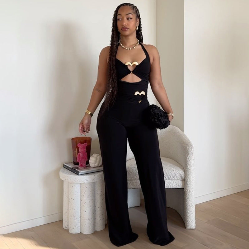Dame Elegant Jumpsuit med smart halterdesign og figurformende snit Stilla