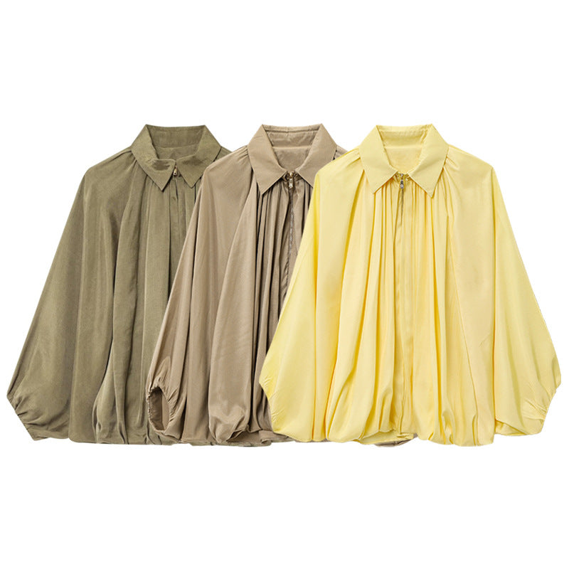 Dame elegant bluse med plisseringsdetaljer Stilla