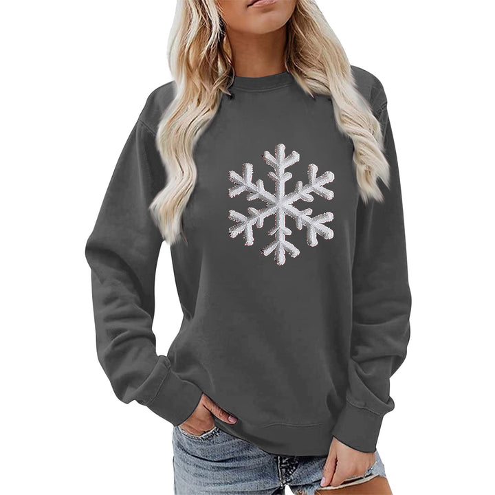 Kvinders sweatshirt med funklende snefnugdesign og afslappet pasform Stilla