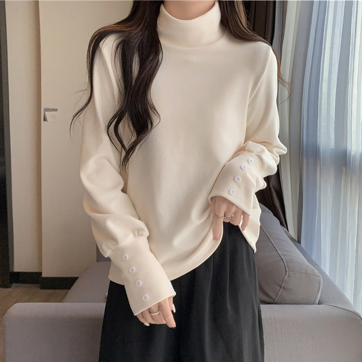 Femme Rullekrave Fritids Top Stilla