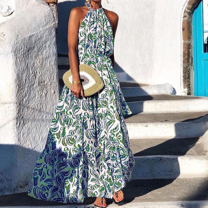 Dame Maxikjole med floralt print Stilla