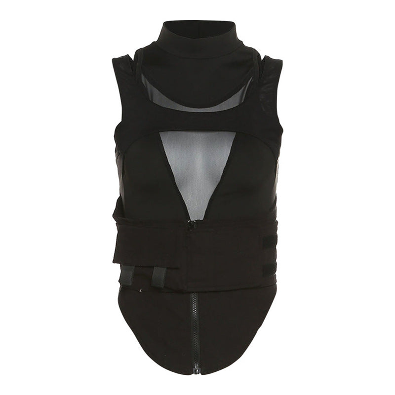Dame Sports Tanktop med innovativt højtstående design og justerbare remme Skovae