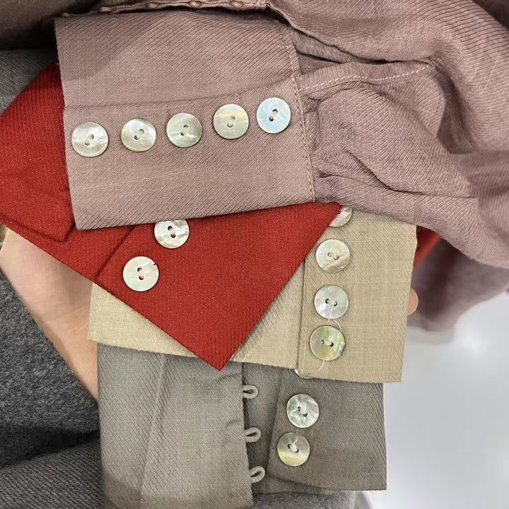 Femme Elegante Lange Knaplist Tunika Kjole Stilla