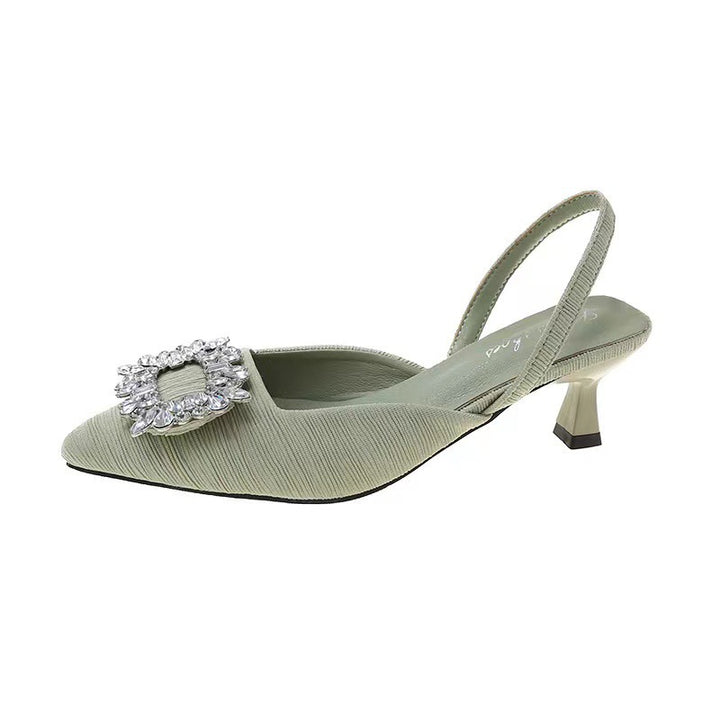 Dame elegante Slingback-hæle med krystaludsmykning Stilla