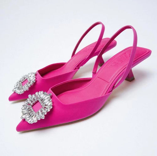 Dame Slingback-pumps med funklerende smykkedetalje og elegant design Stilla