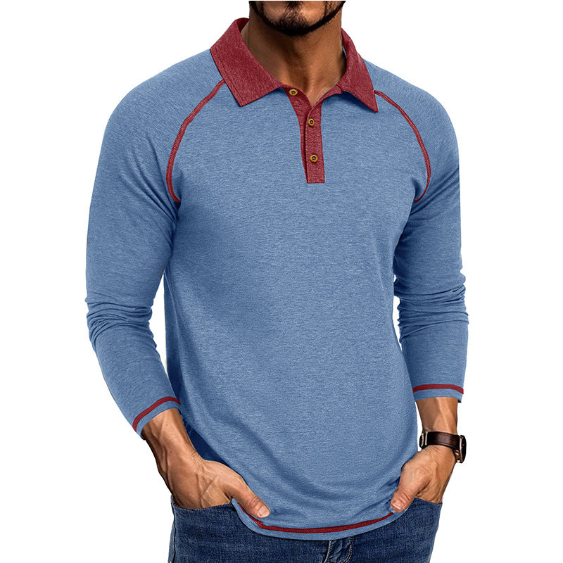 Herren Poloshirt med kontrasterende accenter og innovativ krave Stilla