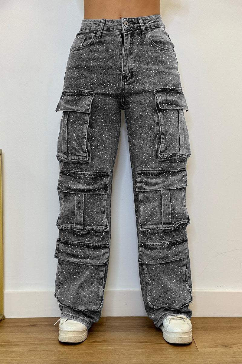 Dame Cargo Jeans med praktiske lommer og afslappet snit Stilla