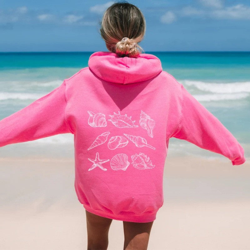 Kvinder Oversized Hoodie med Maritim Skalsdesign Skovae