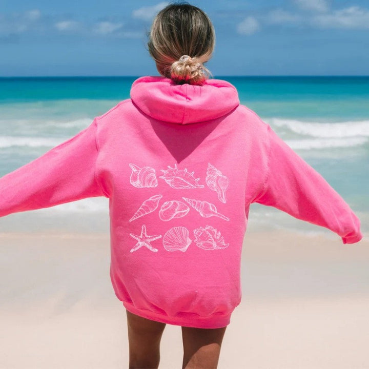 Kvinder Oversized Hoodie med Maritim Skalsdesign Skovae