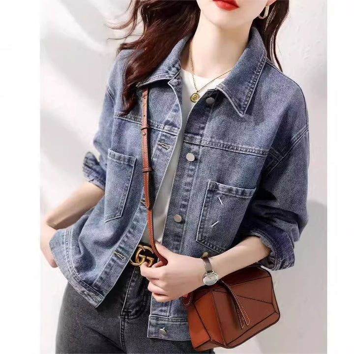 Kvindernes denimjakke med moderigtige oversized skæring Stilla