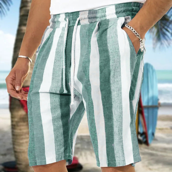 Herrer fritidsshorts med moderne striber og elastisk talje Stilla