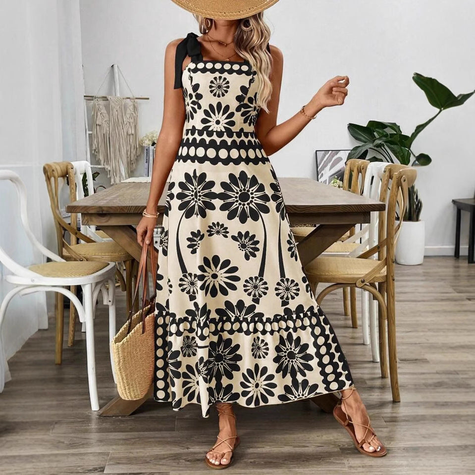 Dame Blomster Maxi Kjole Stilla