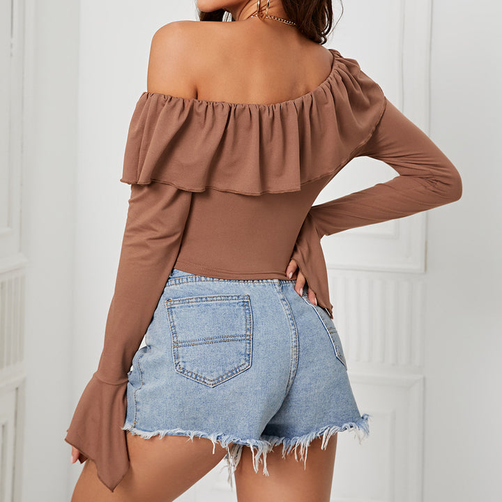 Kvinder asymmetrisk top med voluminøse ruffles Stilla