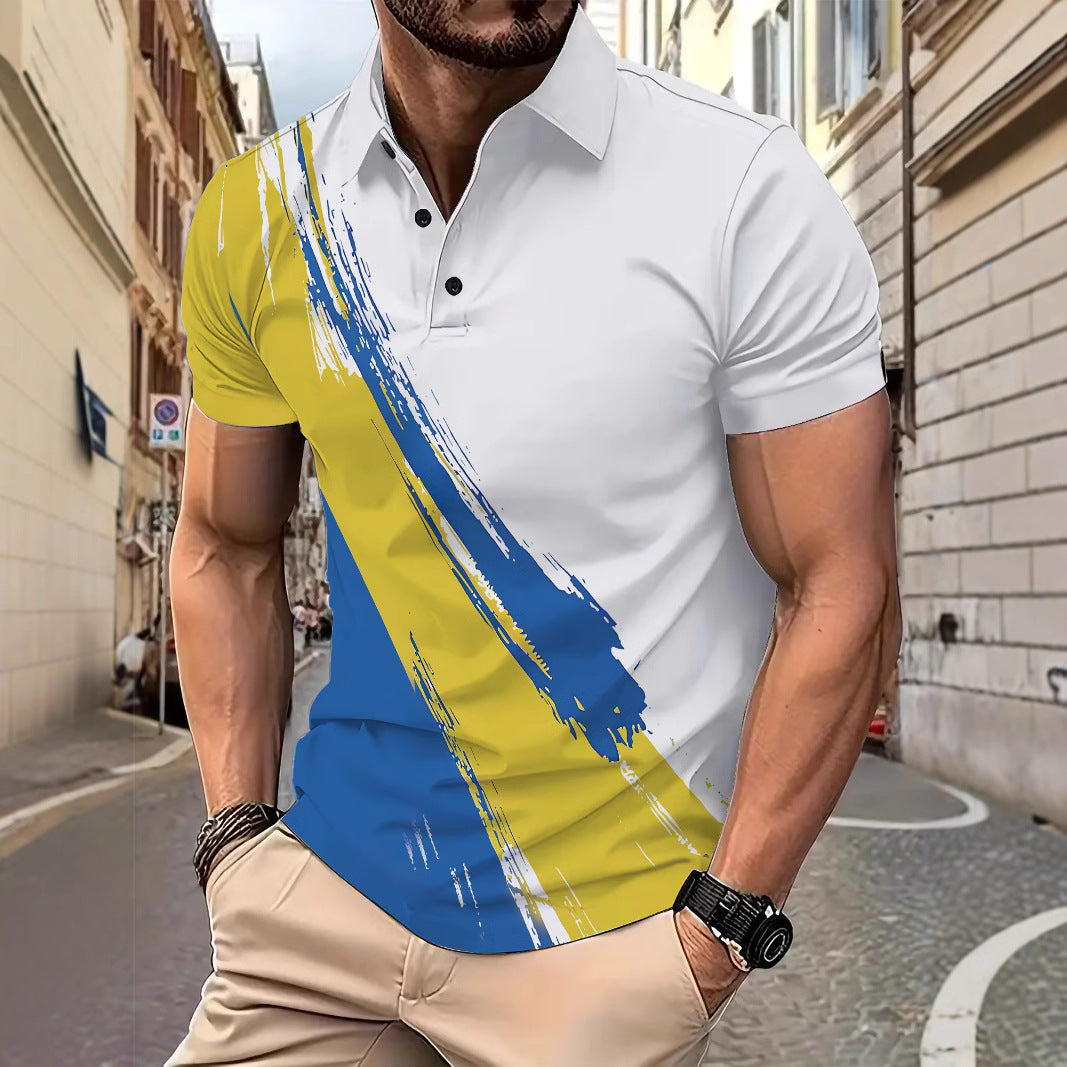 Herrer polo skjorte med moderne farvegradient og struktureret detalje Stilla