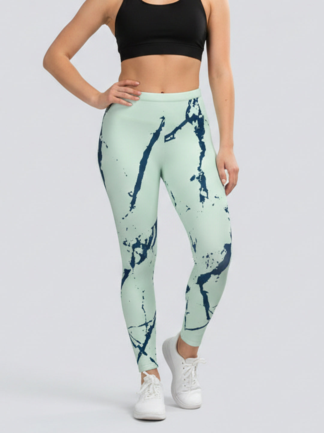 Dame sportleggings med stilrent stjernedesign og høj talje Skovae