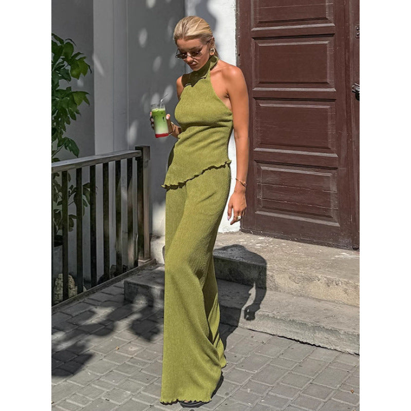 Femme Elegante Flæse Strik Maxi Kjole Stilla