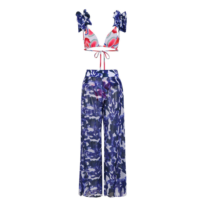 Dame Bikiniset med spændende ruffles design og svingende bukser Stilla