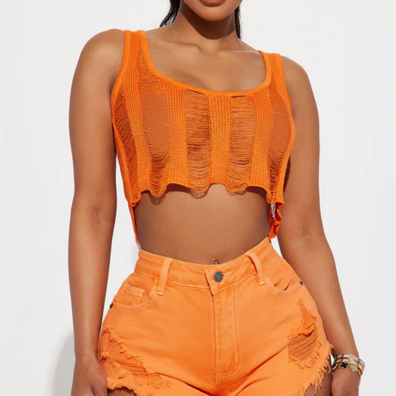 Dame Crop Top og Shorts-Sæt Stilla