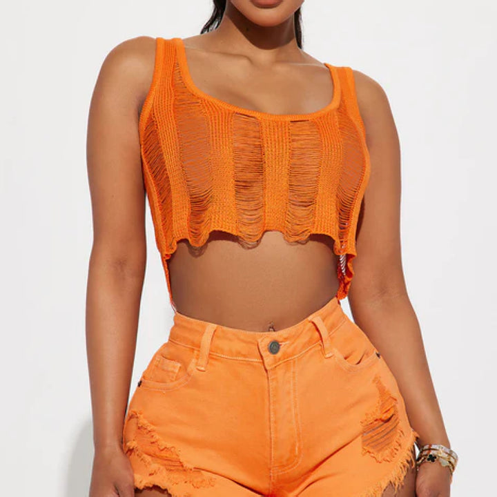 Dame Crop Top og Shorts-Sæt Stilla