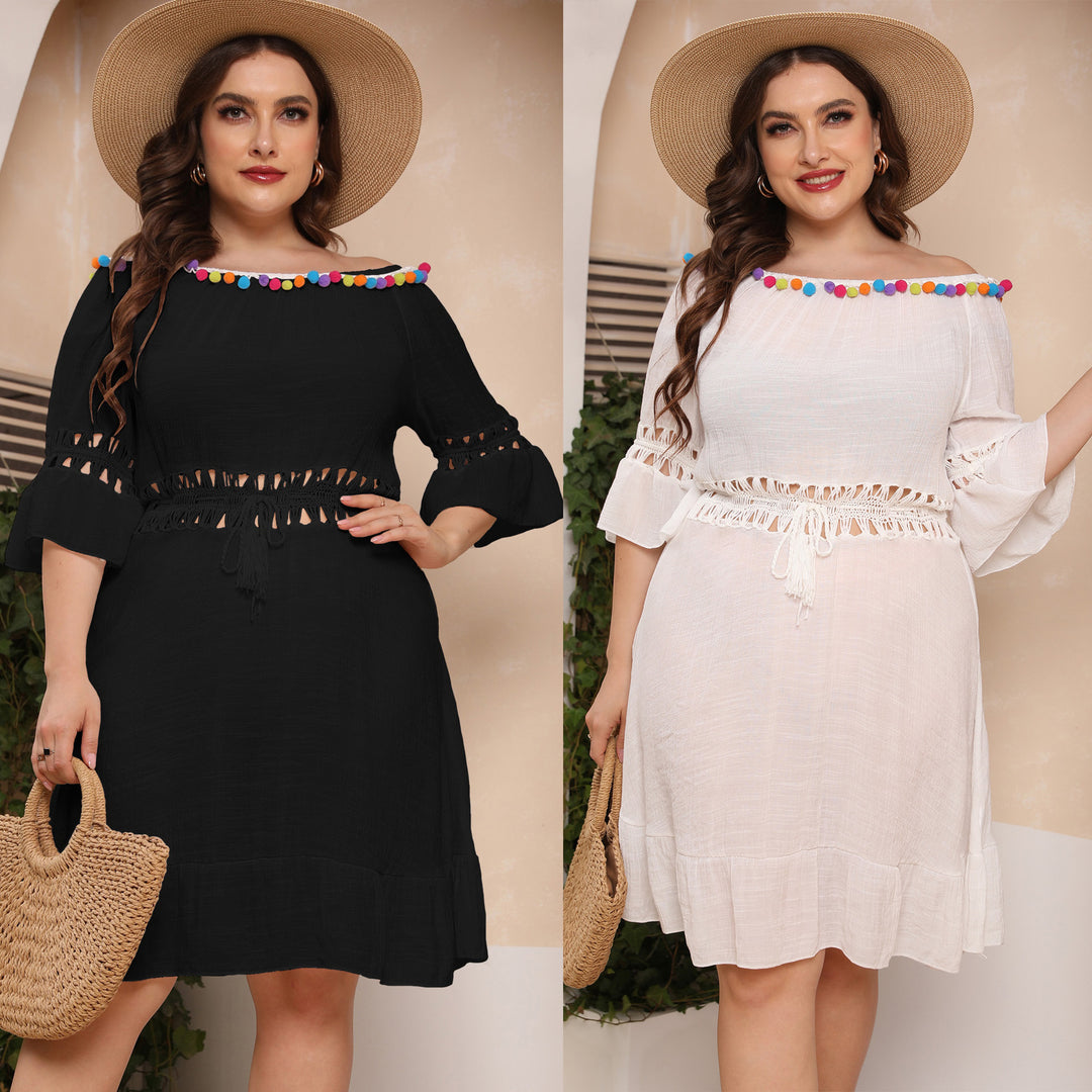 Damer Off-Shoulder Cut-Out Strandkjole Stilla